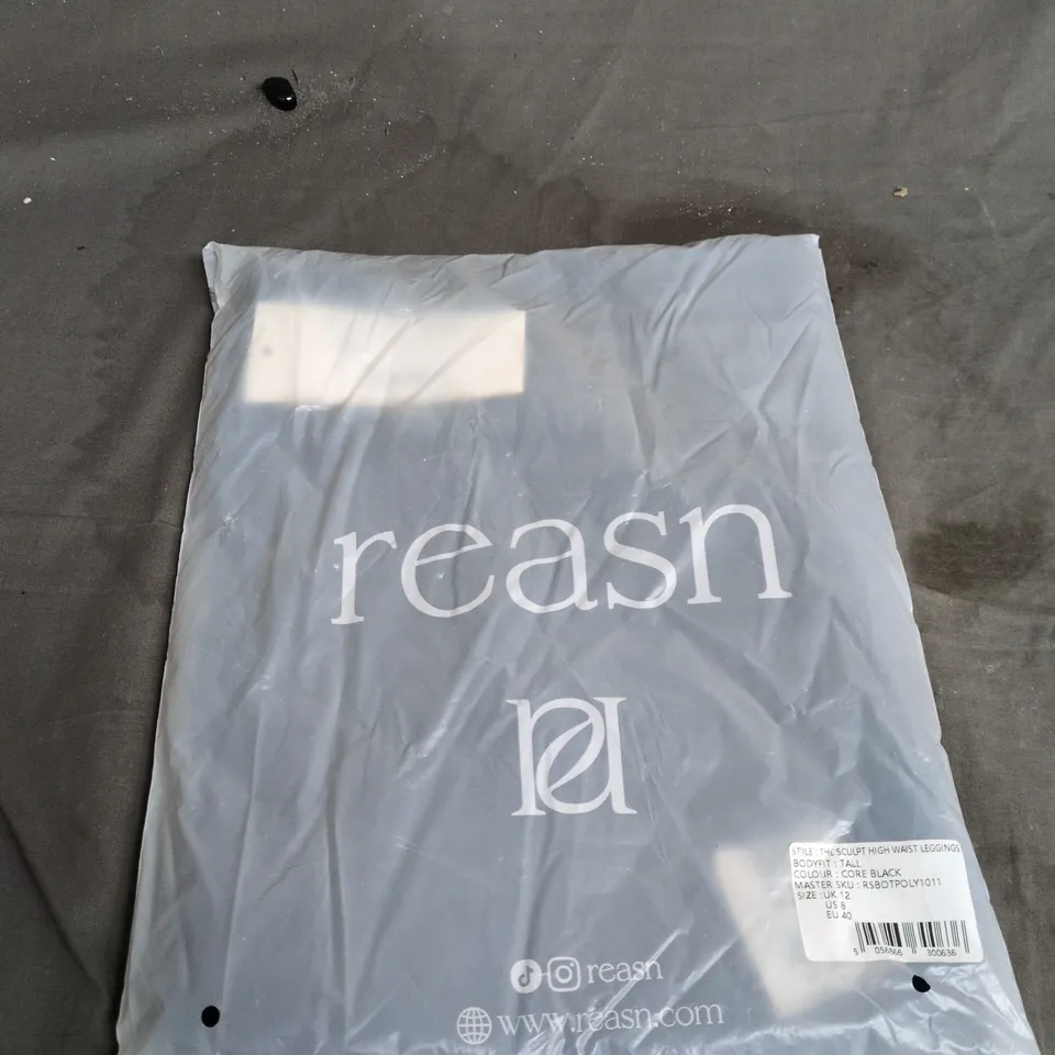 REASON THL SCULPT HIGH WAIST LEGGINGS – CORE BLACK, UK 12, BODYFIT TALL