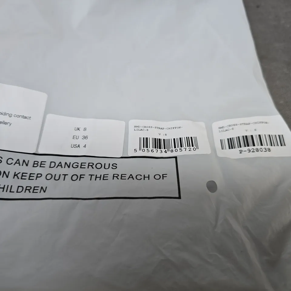 SIX STORIES LILAC CHIFFON DRESS WITH CROSS-STRAPS – UK 8 (EU 36, US 4)