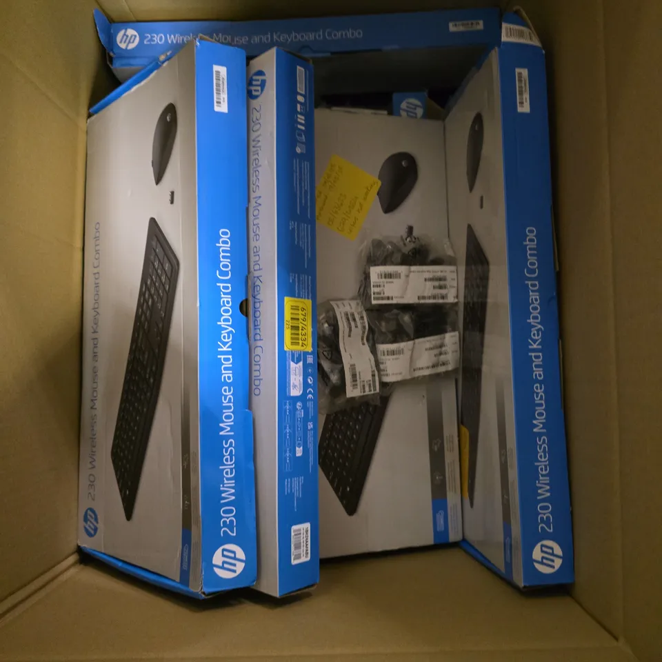 BOX OF APPROXIMATELY 15 ASSORTED ITEMS TO INCLUDE - 230 WIRELESS MOUSE & KEYBOARD COMBO , CONNECTGEAR KEYBOARD & MOUSE ETC