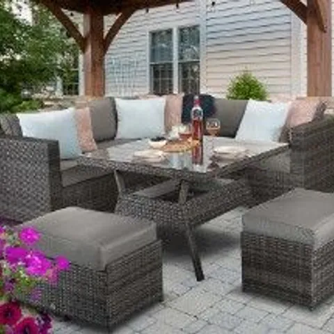 BRAND NEW BOXED GEORGIA CORNER DINING SET GREY(2 BOXES)