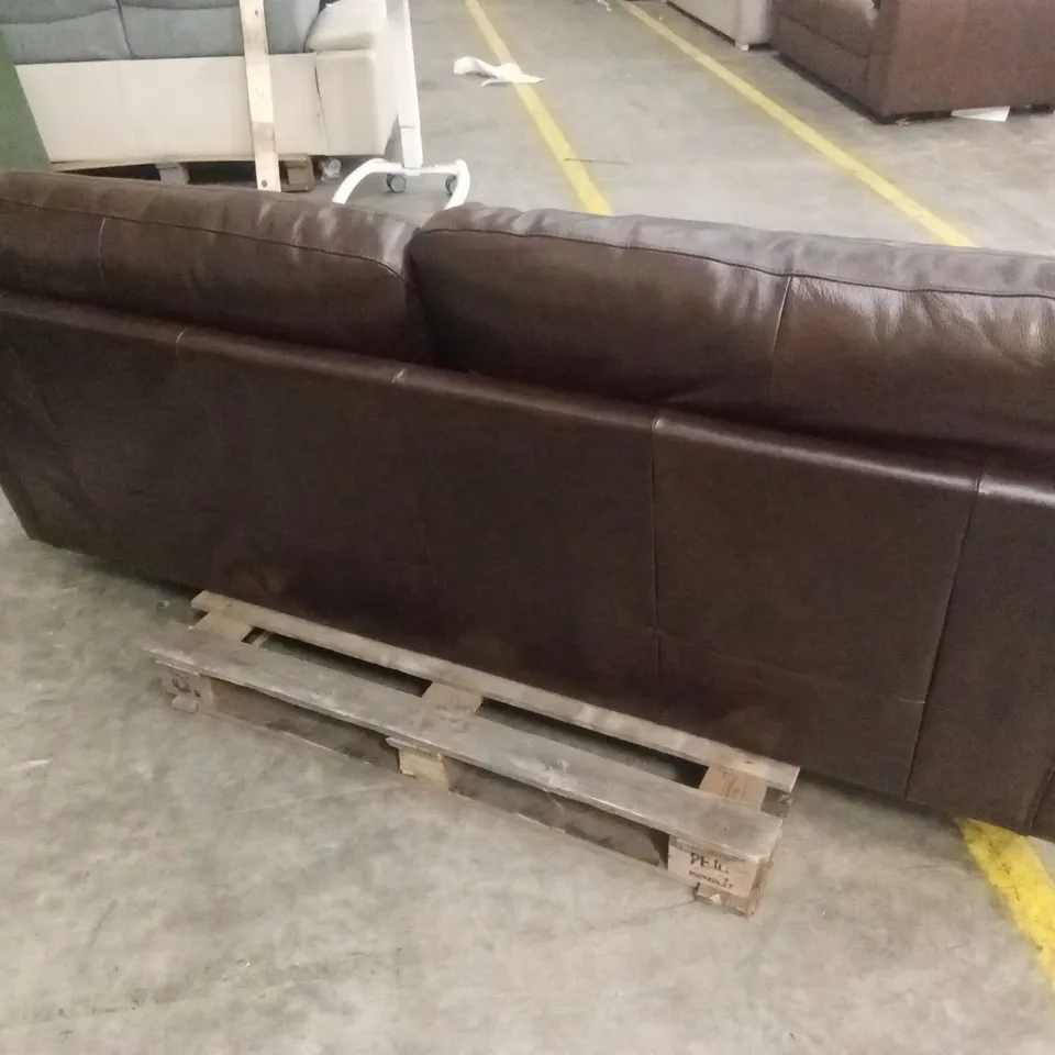BAILEY 4 SEATER LEATHER SOFA - CHOCOLATE RRP £849