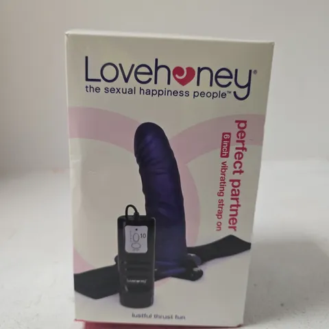 SEALED LOVEHONEY PERFECT PARTNER 6-INCH VIBRATING STRAP-ON