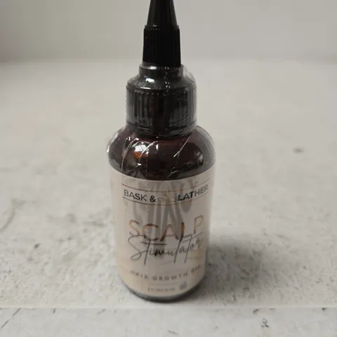 BASK & LATHER SCALP STIMULATOR HAIR GROWTH OIL – AMBER DROPPER BOTTLE