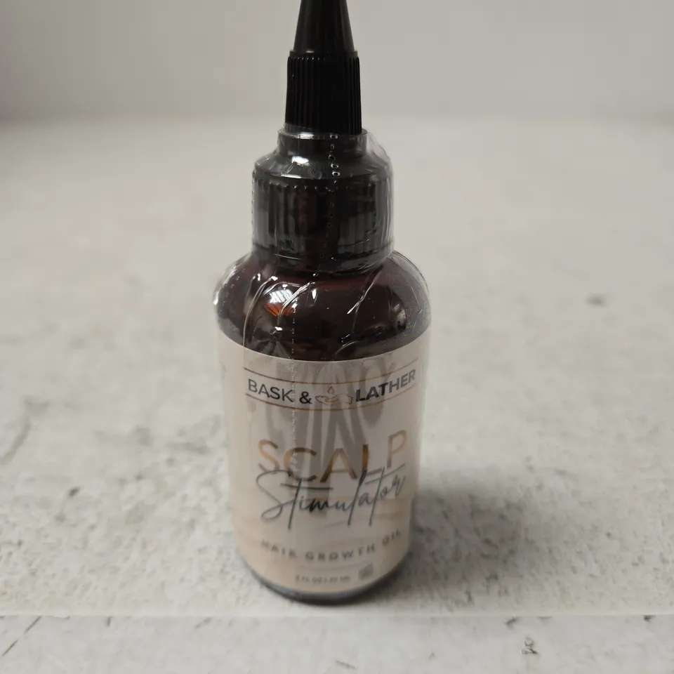BASK & LATHER SCALP STIMULATOR HAIR GROWTH OIL – AMBER DROPPER BOTTLE