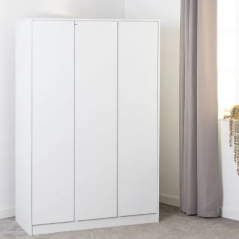 BOXED MALVERN WHITE 3 DOOR WARDROBE (3 BOXES)