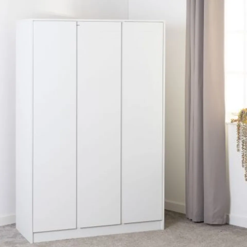 BOXED MALVERN WHITE 3 DOOR WARDROBE (3 BOXES)