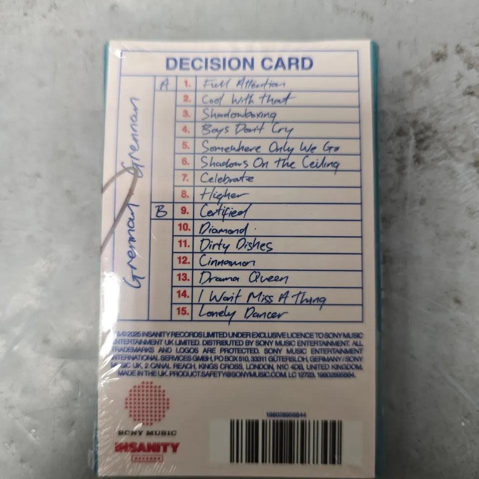 SEALED TOM GRENNAN SIGNED CASSETTE TAPE 