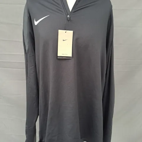 NIKE DRI-FIT SLIM FIT ZIP-NECK TOP IN BLACK SIZE XXL