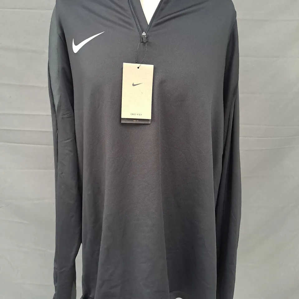 NIKE DRI-FIT SLIM FIT ZIP-NECK TOP IN BLACK SIZE XXL
