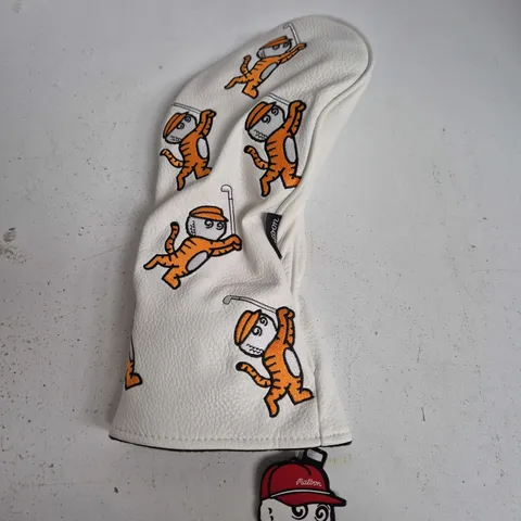 MALBON GOLF HEADCOVER – TIGER PRINT, WHITE