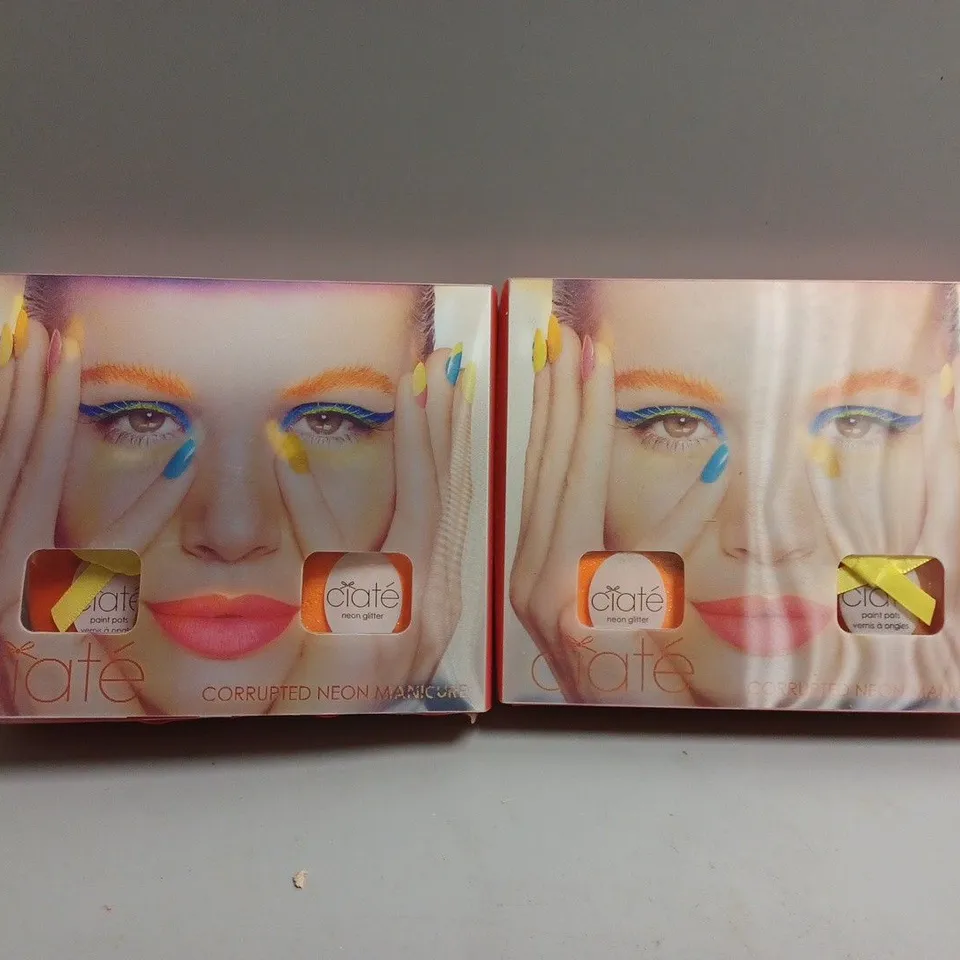 2 X BOXED CIATE CORRUPTED NEON MANICURE  GIFT SET 