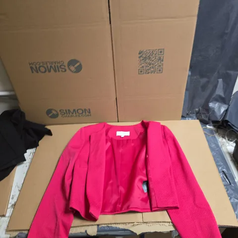 HOBBS LONDON PINK TEXTURED BLAZER – UK 10 (WOMEN)