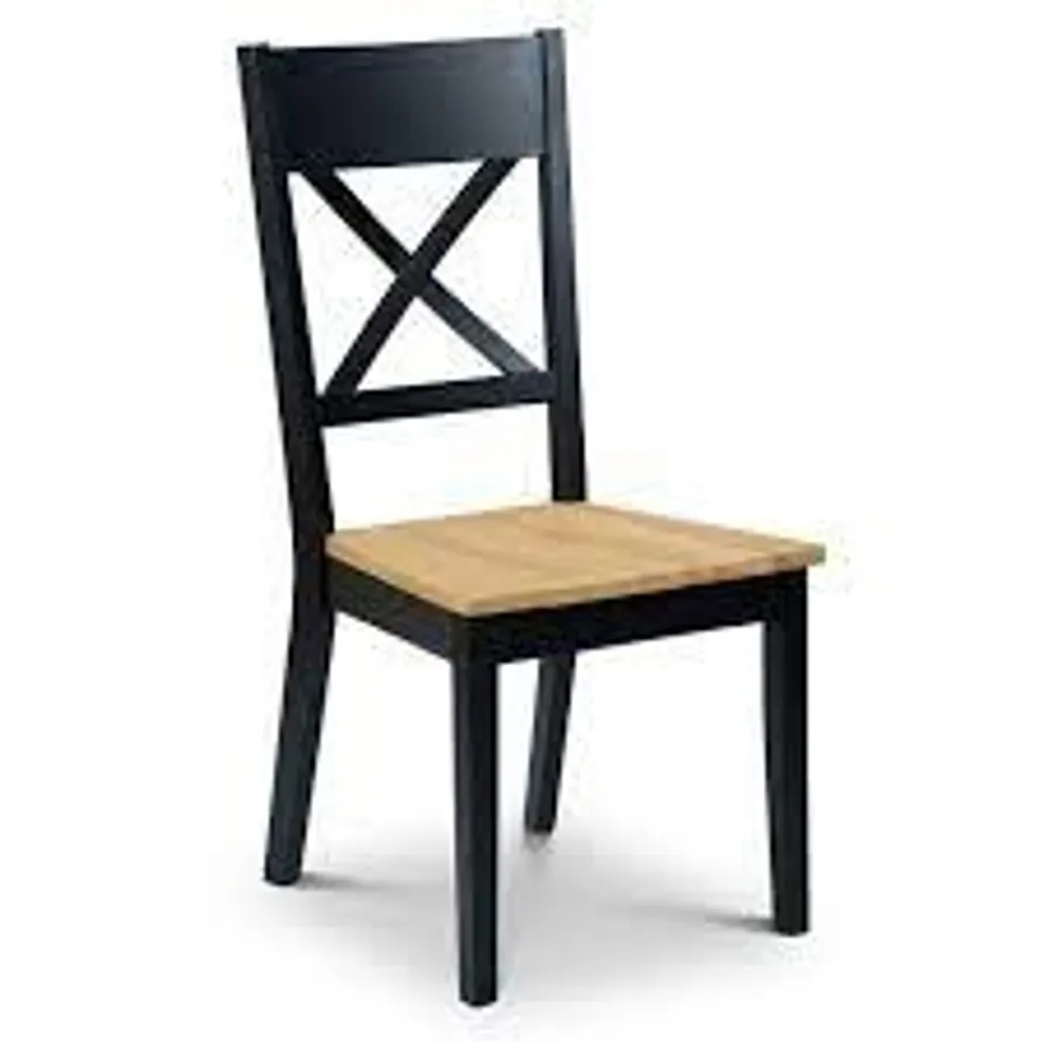 JULIAN BOWEN PAIR OF HOCKLEY CHAIRS BLACK/OAK RRP £159