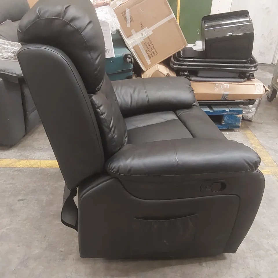 QUALITY DESIGNER FAUX LEATHER MANUAL RECLINING ARMCHAIR