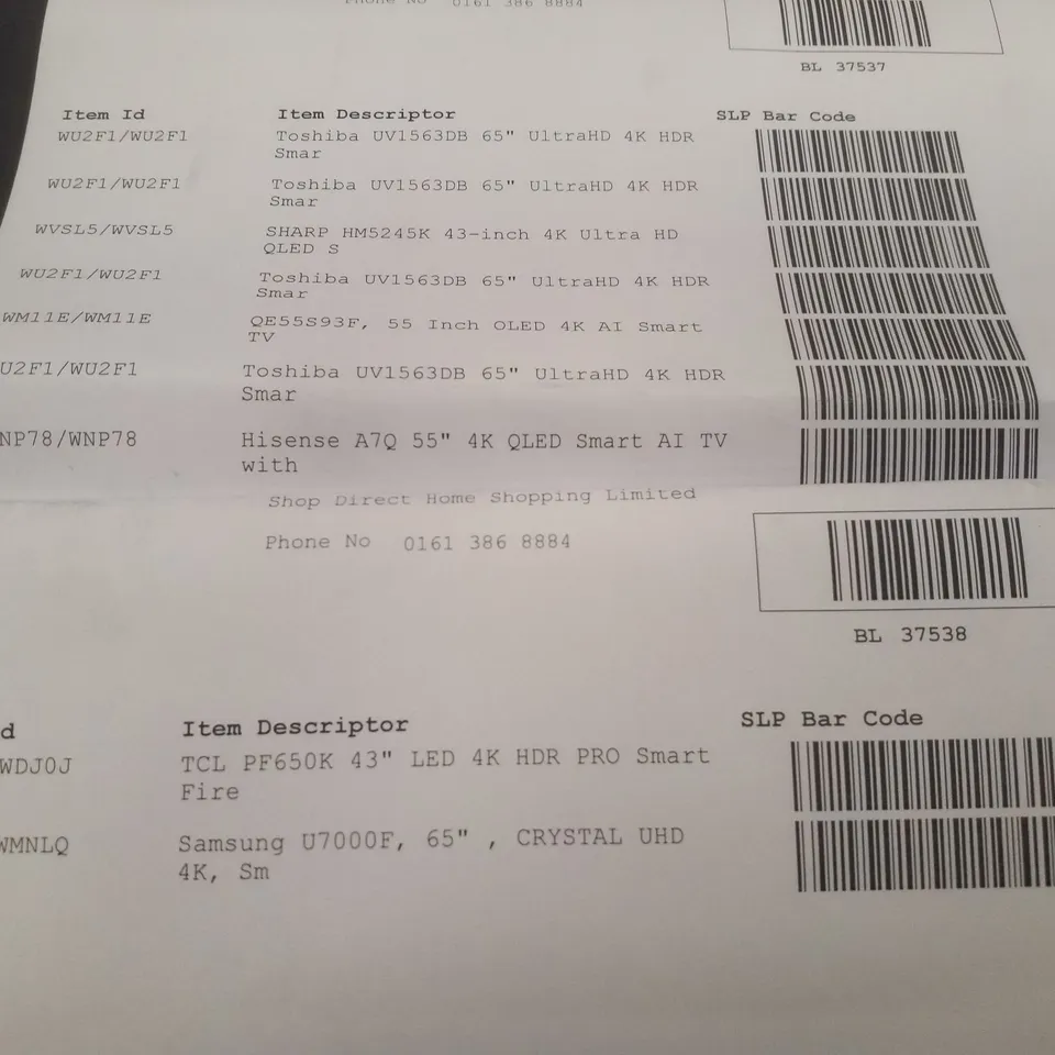 PALLET CONTAINING 9 ASSORTED DAMAGED TVS
