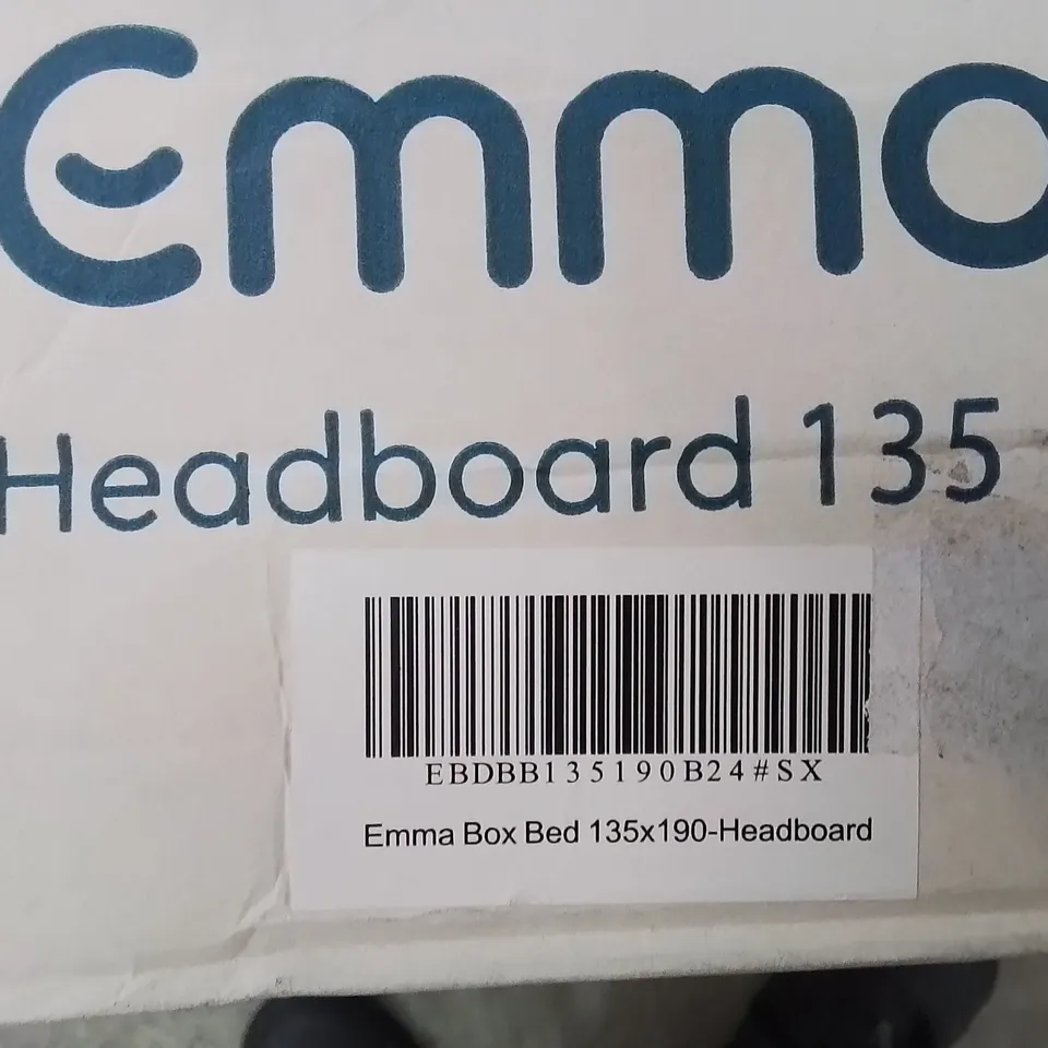 BRAND NEW EMMA BOX BED 135×190 LIGHT GREY HEADBOARD 