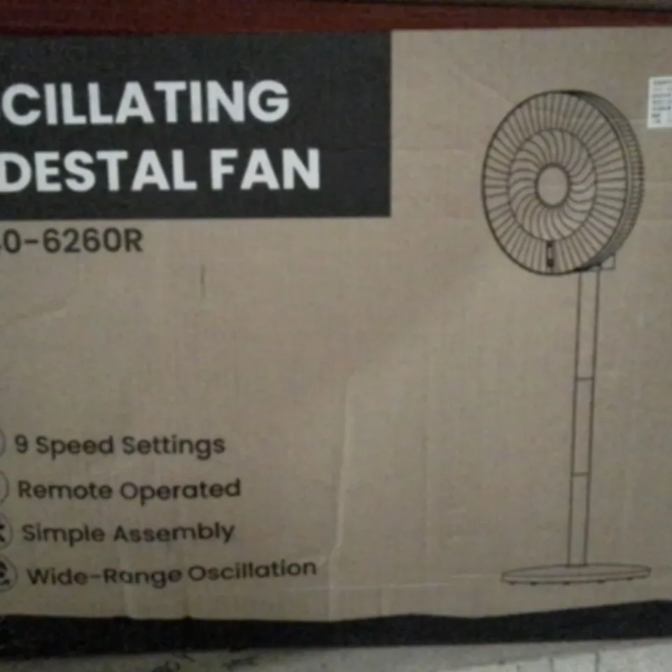BOXED 16" OSCILLATING PEDESTAL FAN