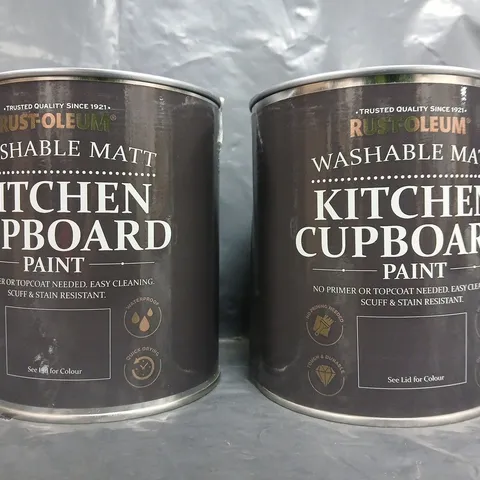 RUST-OLEUM SET OF 2 WASHABLE MATT KITCHEN CUPBOARD PAINT - THE PINEWOODS (750ML CANS) - COLLECTION ONLY