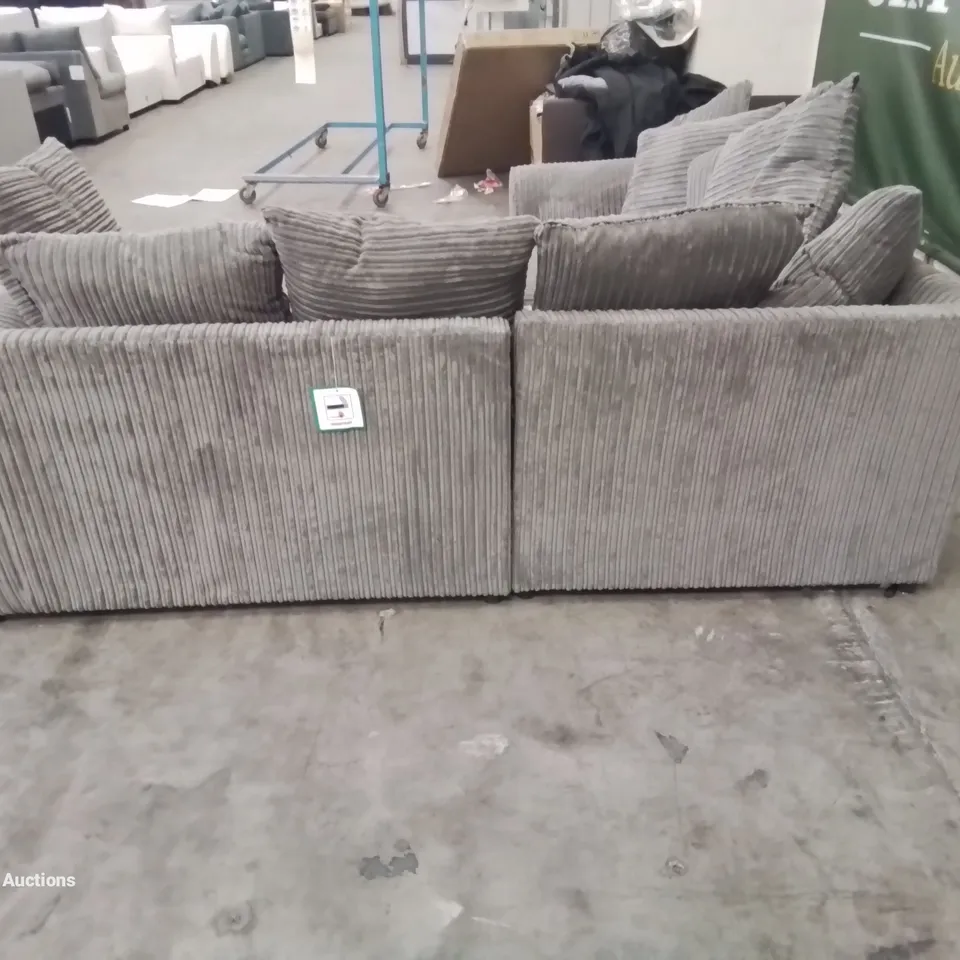 QUALITY DESIGNER CORDUROY FABRIC UPHOLSTERED CORNER SOFA