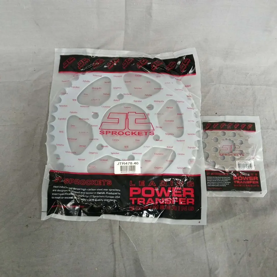 JT SPROCKETS FRONT AND REAR SPROCKET PAIR– SEALED PACKAGING (SET OF 2)
