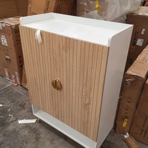 SHOE CABINET - WHITE/NATURAL