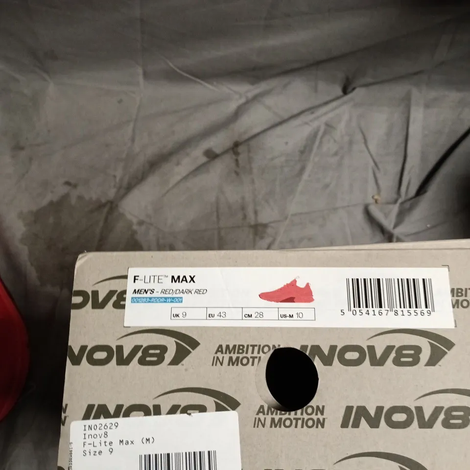 INOV-8 F-LITE MAX (M) MEN'S RUNNING SHOES – RED/DARK RED, UK 9