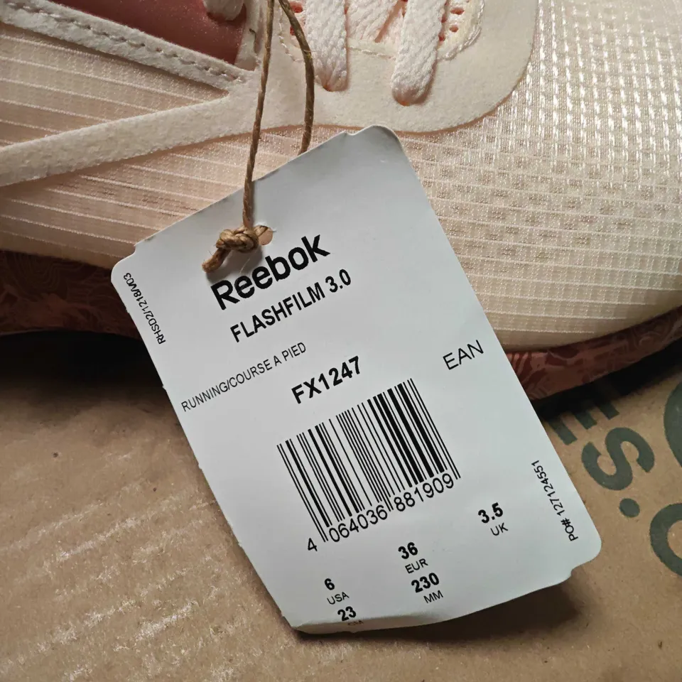 UNBOXED REEBOK FLASHFILM 3.0 RUNNING SHOES – WOMEN’S, PEACH/BLUSH, UK 3.5 (US 6, EU 36)