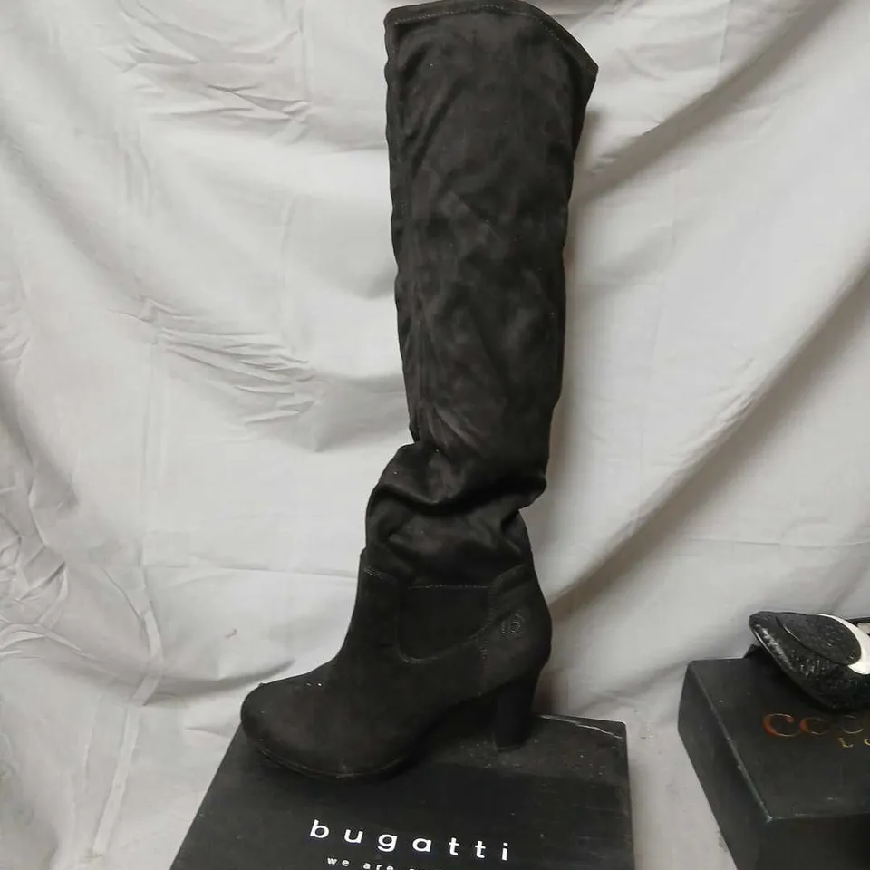 BUGATTI WOMEN'S DESIGNER BOOTS – BLACK SUEDE, UK 8 (EU 41)