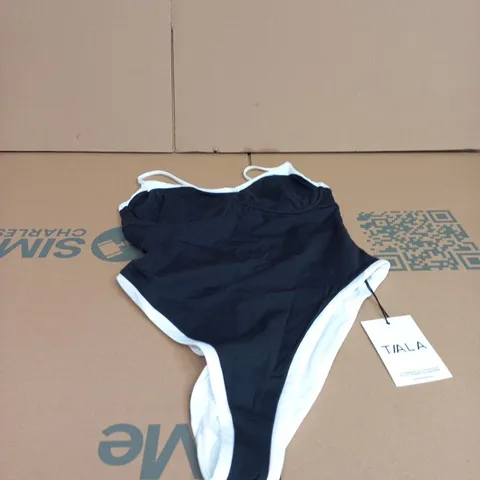 TALA CONTRAST UNDERWIRED SWIMSUIT – SHADOW BLACK, UK MEDIUM