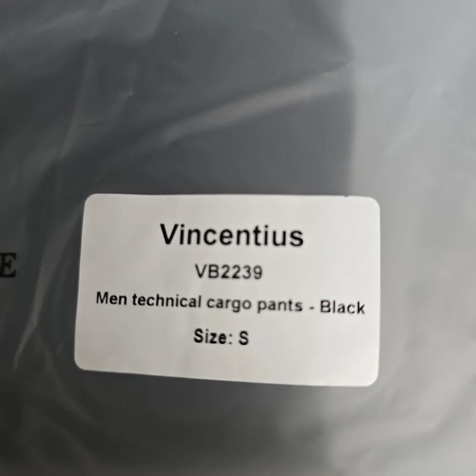 VINCENTIUS MEN’S TECHNICAL CARGO PANTS – BLACK, SIZE S