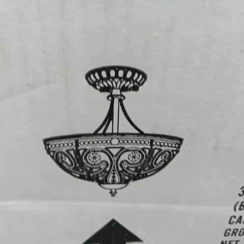 BOXED IMPEX LIGHTING 3-LIGHT SEMI FLUSH CEILING LIGHT