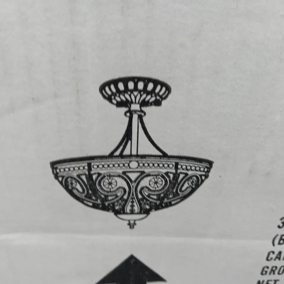 BOXED IMPEX LIGHTING 3-LIGHT SEMI FLUSH CEILING LIGHT