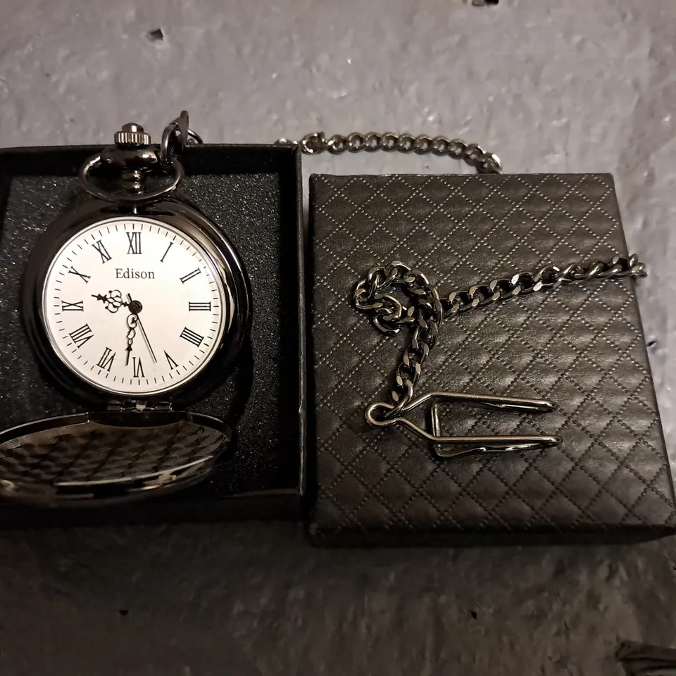 EDISON WHITE DIAL GENTS POCKET WATCH