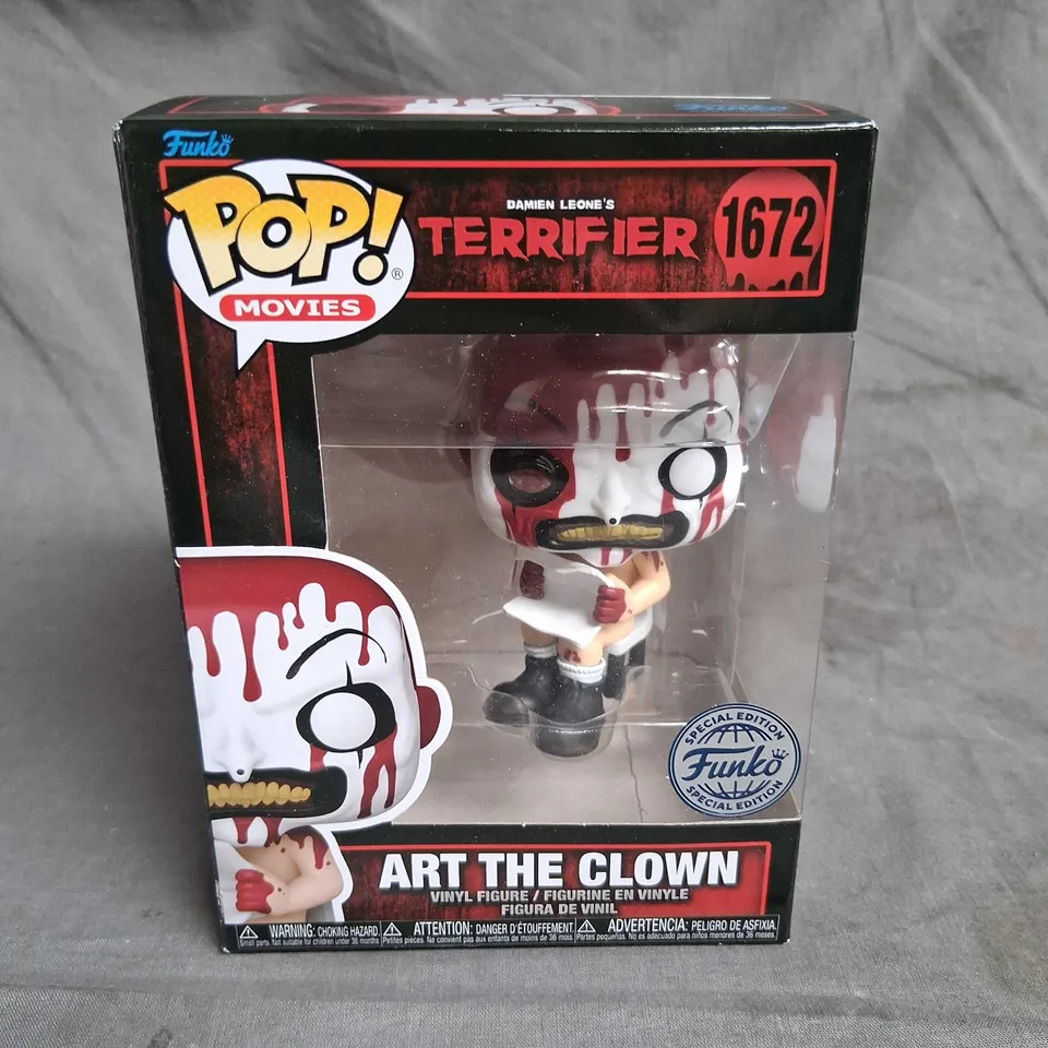 BOXED POP MOVIES DAMIEN LEONE'S TERRIFIER 1672 ART THE CLOWN VINYL FIGURE