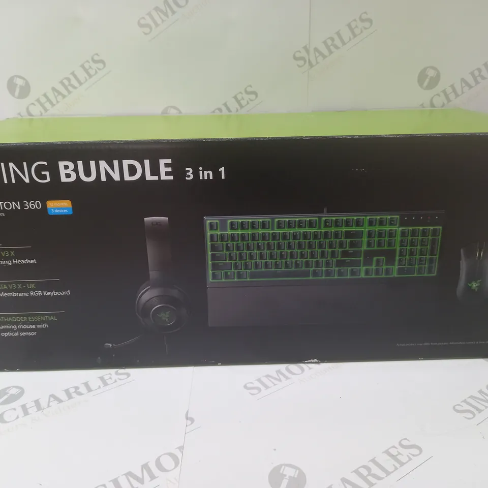 BRAND NEW BOXED RAZER GAMING BUNDLE 3 IN 1 TO INCLUDE - GAMING HEADSET, MEMBRANE RGB KEYBOARD AND ESSENTIAL GAMING MOUSE