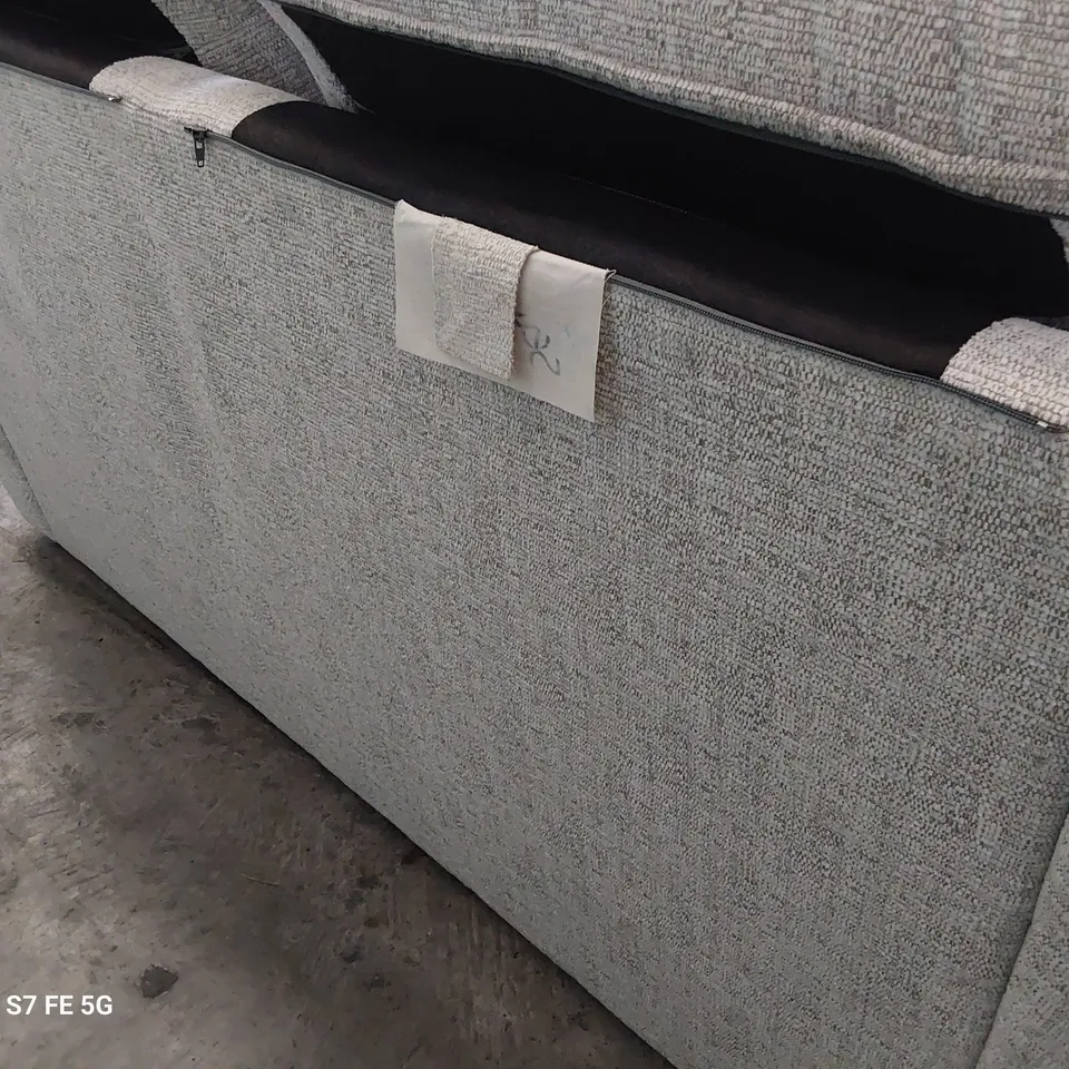QUALITY BRITISH DESIGNER G PLAN FIRTH THREE SEATER SOFA EIDER GREY FABRIC 