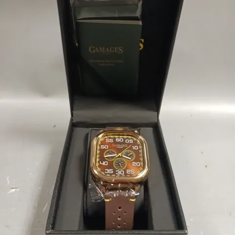 GAMAGES ASTUTE BROWN DIAL WATCH