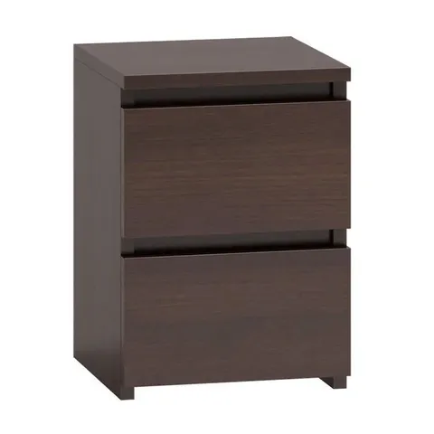 BOXED CROFT 2 DRAWER BEDSIDE TABLE - WENGE