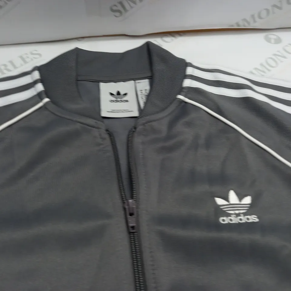 ADIDAS GREY ZIP THROUGH TRACK TOP - UK M