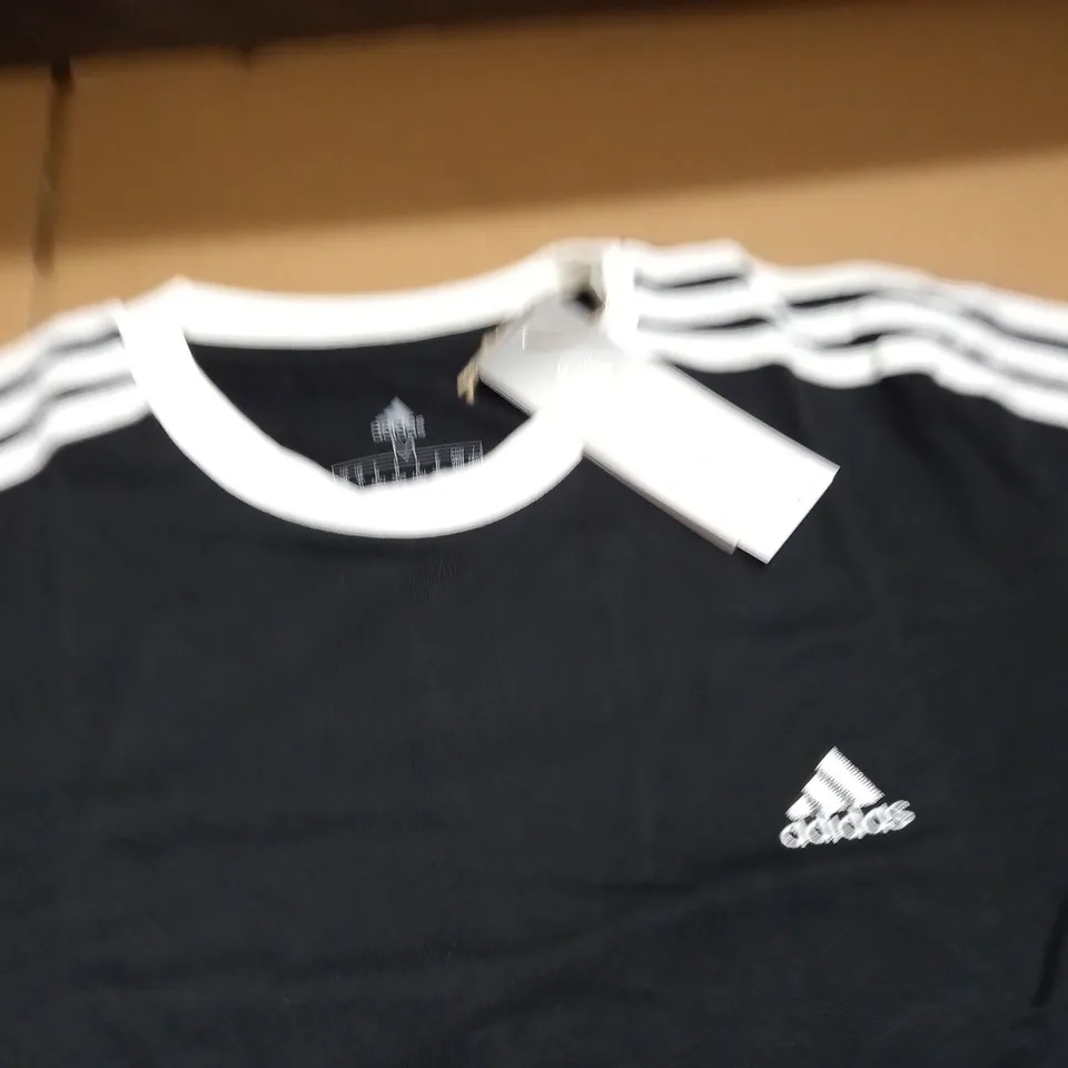 ADIDAS 3S BLACK T-SHIRT - UK M