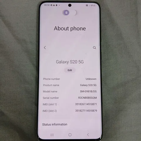 SAMSUNG GALAXY S20 5G SMARTPHONE