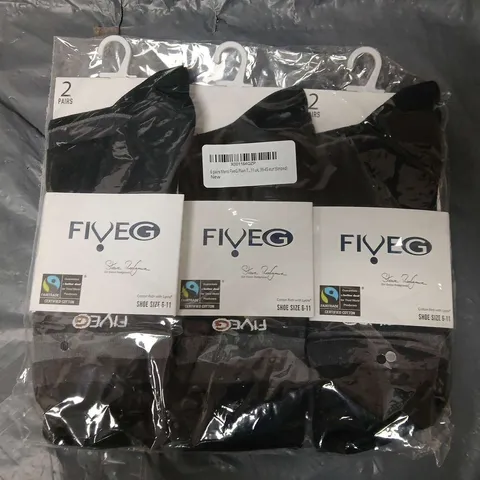 APPROXIMATELY 100 FIVEG STRIPED SOCKS IN BLACK (MENS 6-11)