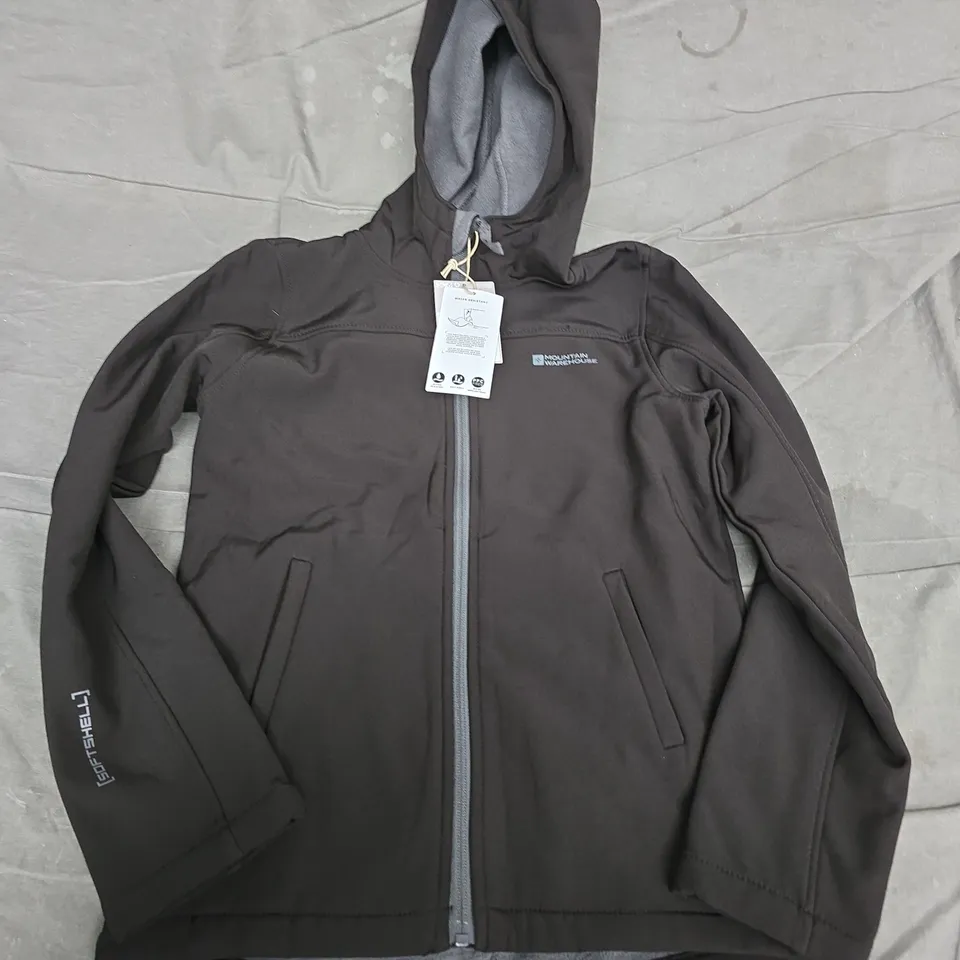 MOUNTAIN WAREHOUSE KIDS WATER RESISTANT SOFTSHELL JACKET – BLACK, 11-12 YEARS