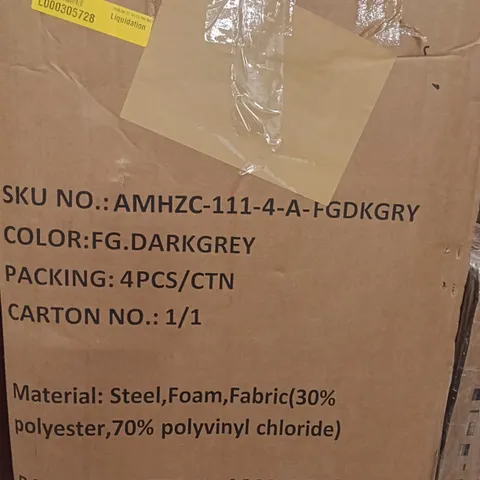 BOXED CHAIR DARK GREY COLOUR 4 PIECES (1BOX)