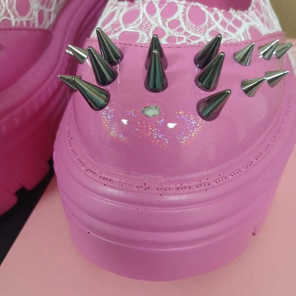 KOI CANDYFLOSS DEMON SPIKED STOMPER MARY JANES – UK4, PINK