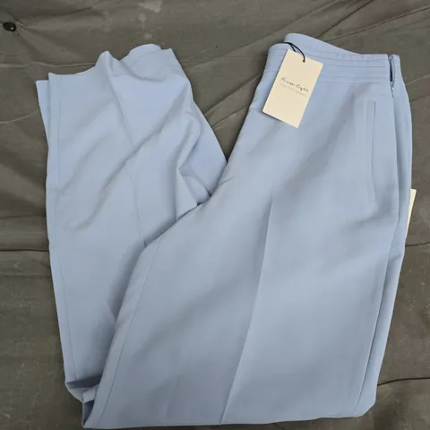 PHASE EIGHT ALEXIS PLEAT WAISTBAND TROUSERS IN BLUE - SIZE 14