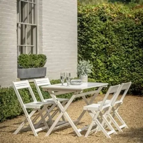 BOXED GALLERY GARDEN LINDOS FOLDAWAY DINING SET IN WHITE (3 BOXES)