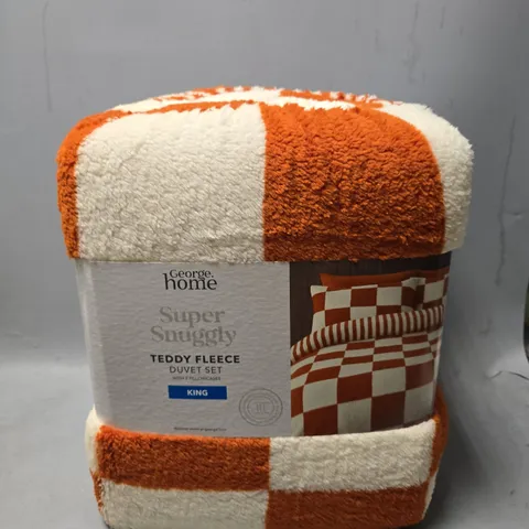 SUPER SNUGGLY TEDDY FLEECE DUVET SET WITH 2 PILLOWCASES - KING
