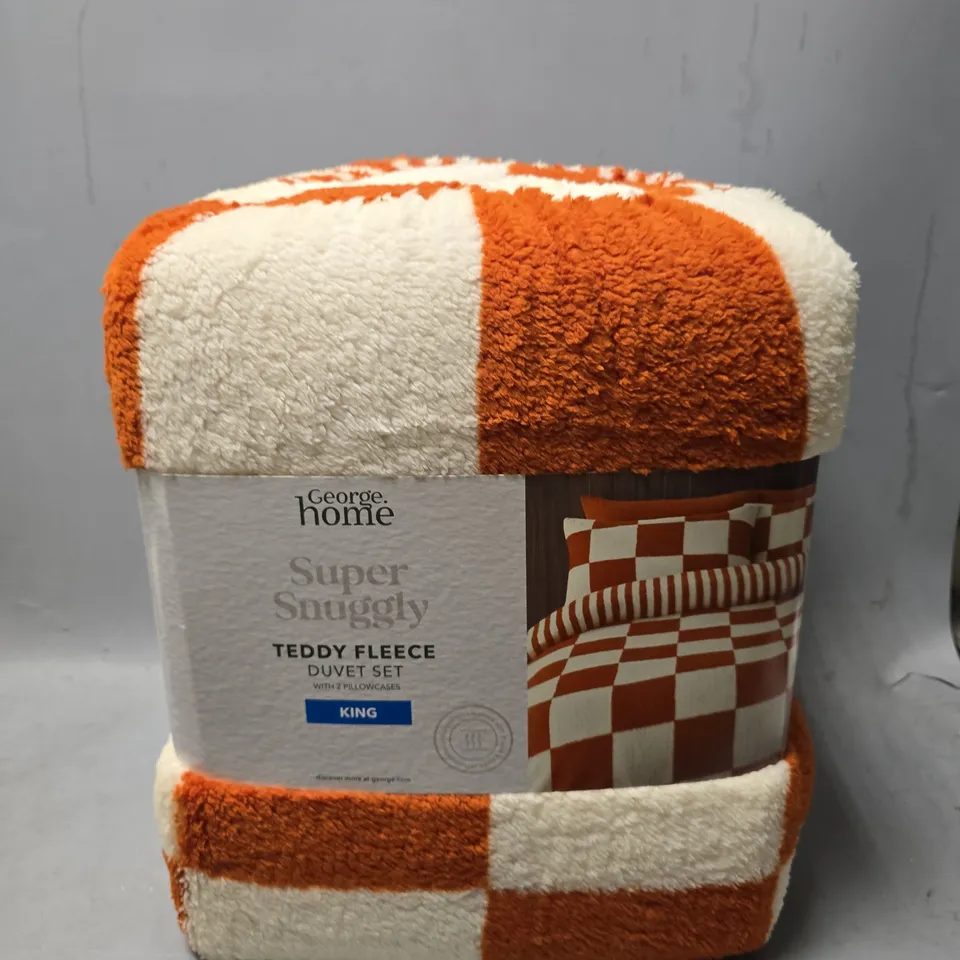 SUPER SNUGGLY TEDDY FLEECE DUVET SET WITH 2 PILLOWCASES - KING
