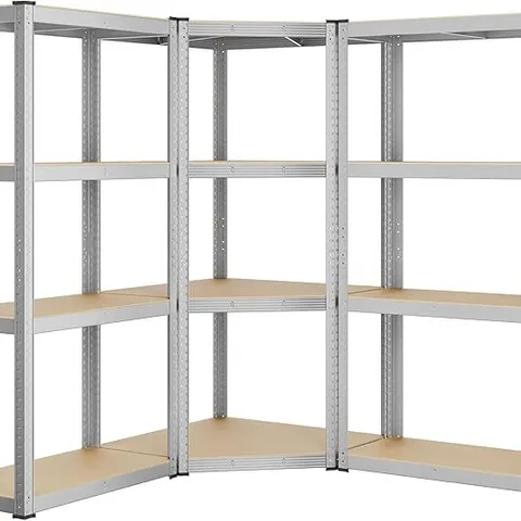 BOXED SONGMICS CORNER SHELF 4-TIER, GARAGE SHELVING, HEAVY DUTY METAL SHELVING UNITS - BLACK 